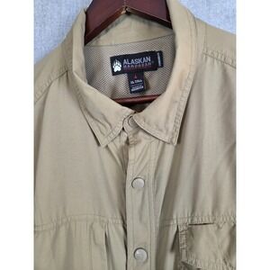 Duluth Alaskan Hardgear Shirt Mens XL TALL Snap Up Outdoor Fishing Safari Beige